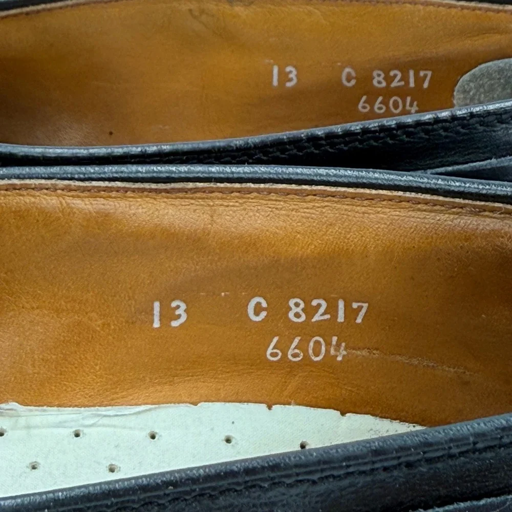 Allen Edmonds Mens Black Leather Tassel Loafers Vibram Soles Size 13C Dress Shoe